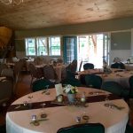 Set up for a wedding in the Reinhart barn, located in Bernville, PA.
