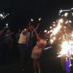 barn wedding at night in Bernville PA
